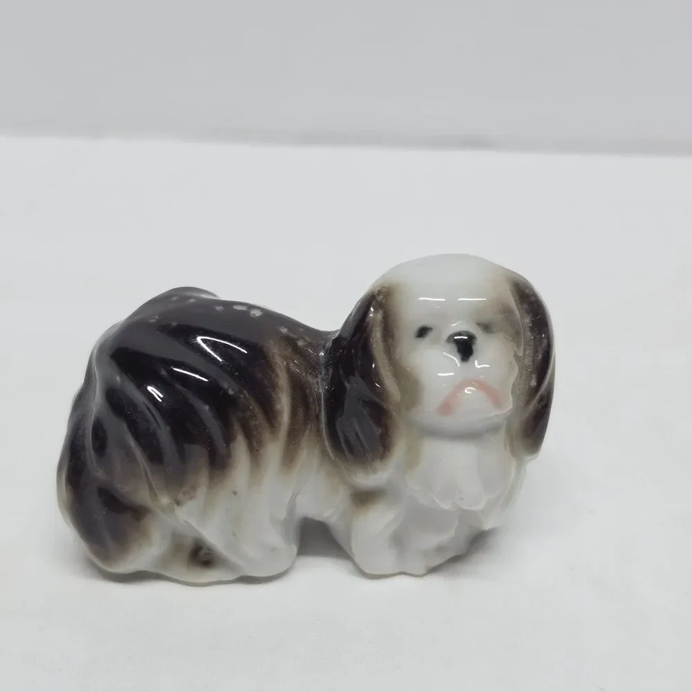 Vintage Pekinese Dog Miniature Porcelain Figurine Made In Occupied Japan
